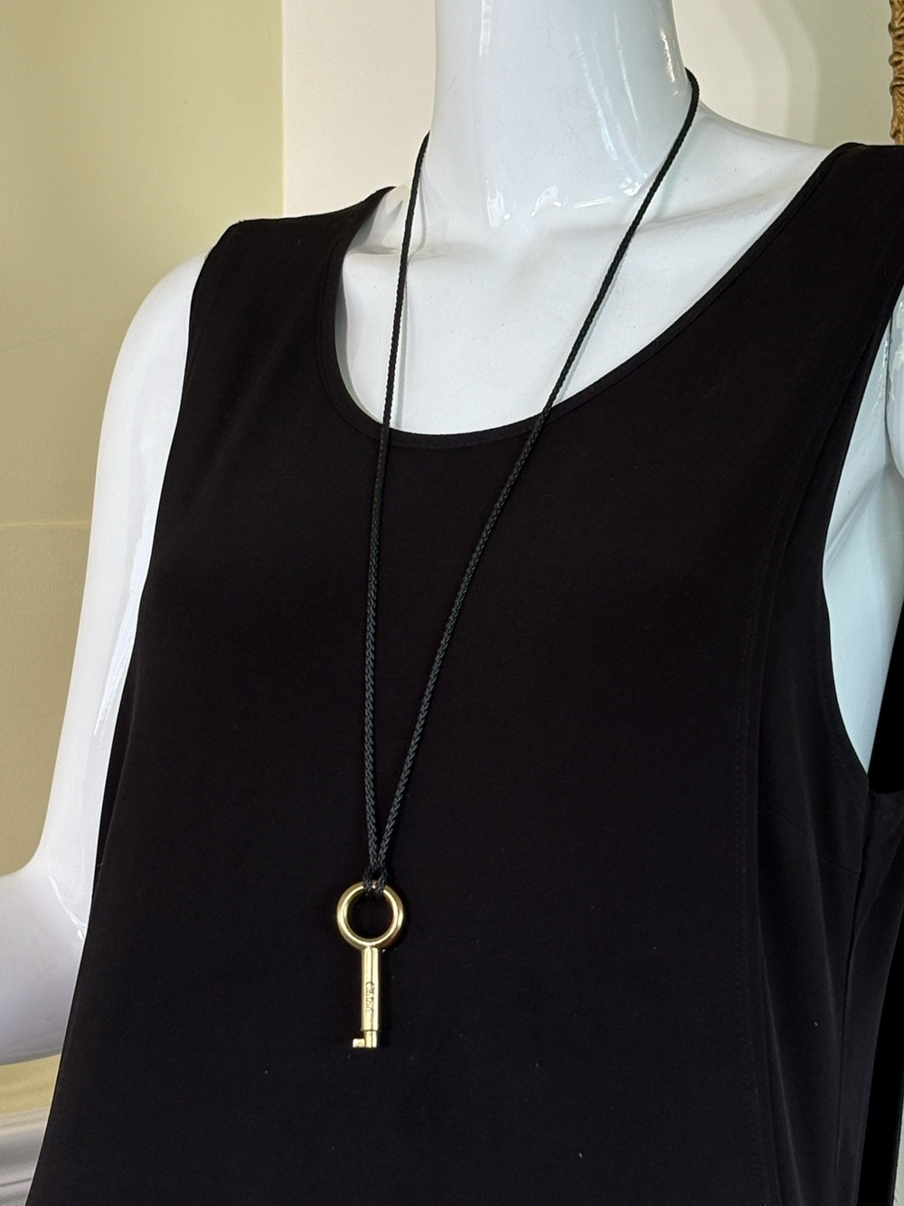 Chloé Paddington Key Pendant Necklace – Authentic Brass Bag Key on Black Cord - Picture 1 of 6